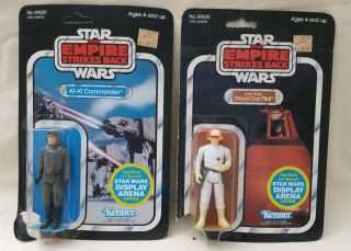 2 Star Wars Empire Strikes Back Cloud Car Pilot & At - At Commander Kenner Vintage