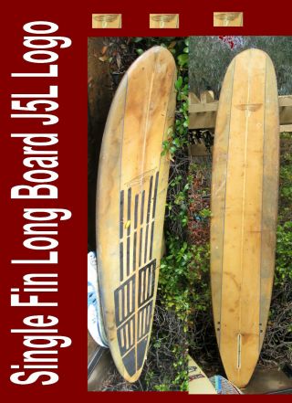 Surfboard Longboard J5l Logo Vintage 119 " Single Fin