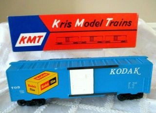 Rare - Vintage Kris Model Trains - Kmt - Kodak Blue Box Car W White Lettering - W Box