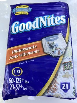 Vintage Huggies Goodnites Diapers Boys Pull Ups Full Pack 21ct From 2008 Sz Xl