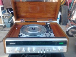 Vtg Sony Hp 610a Solid State Wood Dual 1211 Turntable With Shure 44 - 7 Cartridge