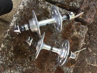 Vintage Campagnolo Nuovo Record High Flange Hubs.  36 Hole.  120mm