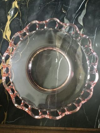 Vintage Pink Depression Glass Candy Dish 2