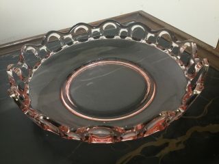 Vintage Pink Depression Glass Candy Dish 3