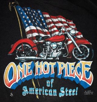 Vintage 1986 Medium Harley Davidson 3d Emblem One Hot Piece Biker Shirt