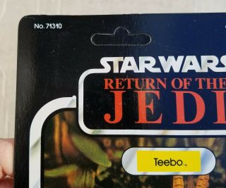 Star Wars Teebo Ewok 77 Back - A Vintage Carded Kenner Canada MOC Unpunched 2