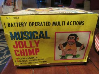 Vintage Daishin Musical Jolly Chimp Monkey With Box & Tag 7061 2