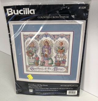 Vtg Bucilla Guardians Of Home 41539 Counted Cross Stitch Kit 1996 Angels Nip