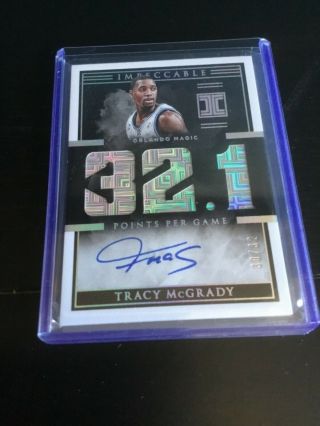 Tracy Mcgrady 2018 - 19 Impeccable 32.  1 Points Per Game Autograph Card 30/32 Rare
