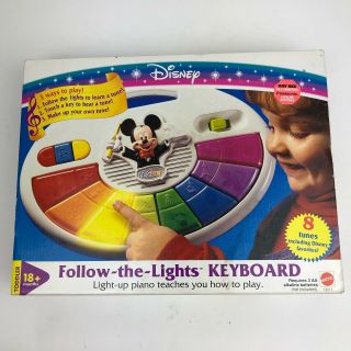 Vintage Mattel Disney Mickey Mouse Follow - The - Light Keyboard - Rare