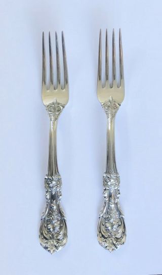 Vintage Reed & Barton Francis I Sterling Silver 7 1/4 " Forks,  No Mono,  Set Of 2