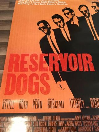 Vtg Reservoir Dogs 1992 Movie House Full Sheet Poster 39”x27”