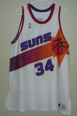 Suns 34 Barkley Vintage Authentic Basketball Jersey Sz 48 Xl Champion Sewn
