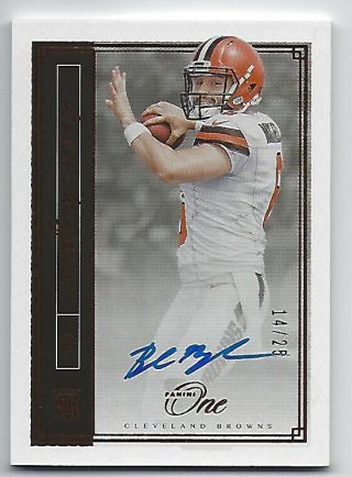 2018 Panini One Baker Mayfield On - Card Auto Rookie /25 Rare Browns Hot