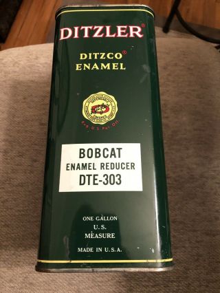Vintage DITZLER Ditsco Bobcat Enamel Reducer Automotive One Gallon Can,  Oil 3