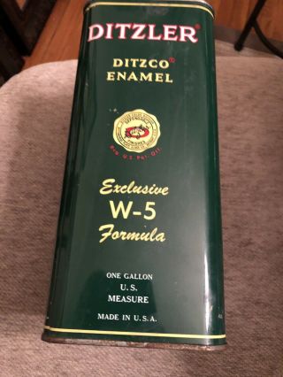 Vintage DITZLER Ditsco Bobcat Enamel Reducer Automotive One Gallon Can,  Oil 4