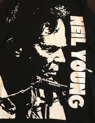 Vtg Neil Young Tee Shirt Mens Large /xl All Over Print 90s Rap Supreme Rock