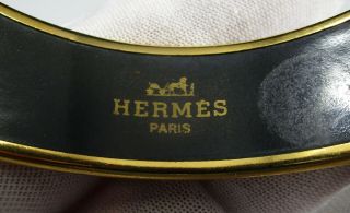 Authentic Hermes Swan Enamel Bangle Bracelet Vintage Signed 37.  5 Grams 2