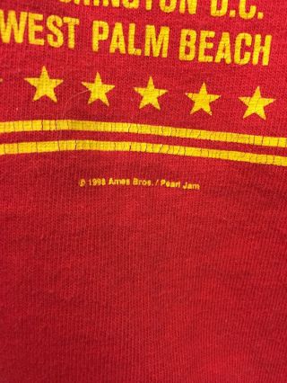 Vtg 90s Pearl Jam Concert T Shirt Large 1998 Yield Tour Grunge Rock Vedder Band 7