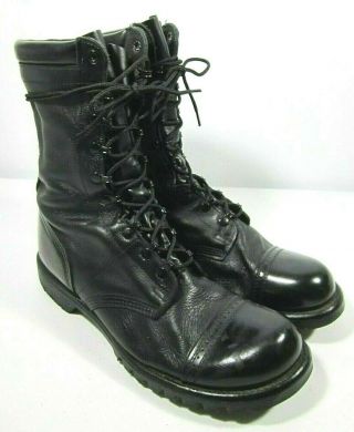 Corcoran 1500 Black Military Vtg Jump Boots Mens 12 D Biker Cap Toe Combat