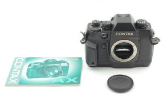 【almost Unused】rare Contax Ax 35mm Slr Film Camera W/ Data Back From Japan C598