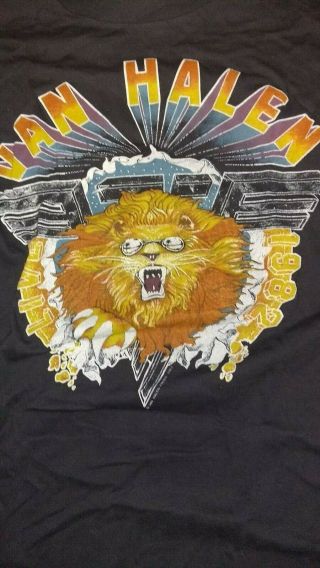 rare true vtg 1982 Van Halen Diver Down concert Tour Rock Shirt 80s sz L/Xl 2