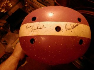 Vince Lombardi and Ray Nitschke signed vintage football helmet rare 11
