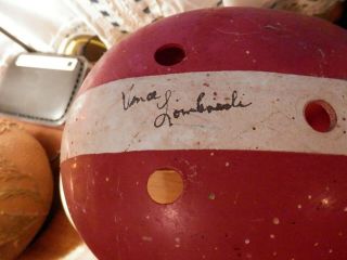 Vince Lombardi and Ray Nitschke signed vintage football helmet rare 2