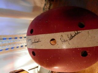 Vince Lombardi and Ray Nitschke signed vintage football helmet rare 7