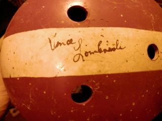 Vince Lombardi and Ray Nitschke signed vintage football helmet rare 9