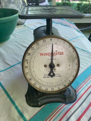 Vintage Winchester Repeating Arms Table Top 24 Pounds Family Scale Rare