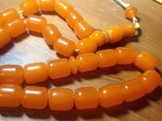 Vintage Faturan Islamic Prayer Beads - Total 38 Beads - Butterscotch Bakelite 4