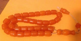 Vintage Faturan Islamic Prayer Beads - Total 38 Beads - Butterscotch Bakelite 5