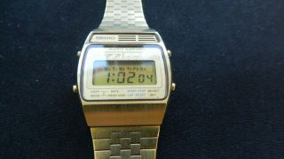 Rare Vintage Seiko A158 - 5000 Digital Watch Japan Gold Chronograph Alarm