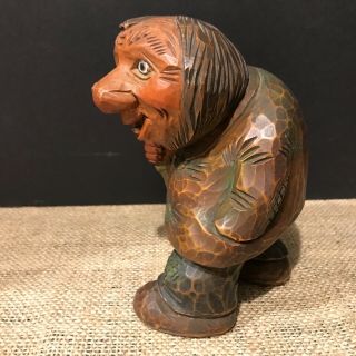 RARE VIntage Otto Sveen Norwegian Hand Carved Wood Troll 2