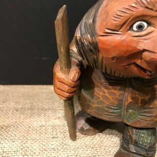 RARE VIntage Otto Sveen Norwegian Hand Carved Wood Troll 7