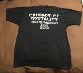DEATH vintage t shirt 1990 NOS Crusade Of Brutality Tour OG metal band obituary 5