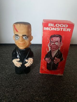 Vintage 1960s Blood Monster Wind Up Frankenstein Herman Munsters Japan Rare Box