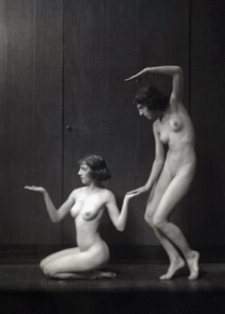 Nude Broadway Dancers Gunn Sisters Vintage 1920s Arnold Genthe Negative Tableau