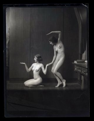 Nude Broadway Dancers Gunn Sisters Vintage 1920s Arnold Genthe Negative Tableau 2
