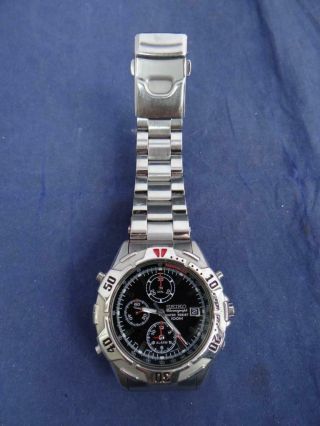 Mens Seiko Chronograph Water Resistant Watch 7t32 7f69 Parts Look