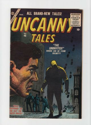 Uncanny Tales 46 Fn - 5.  5 Vintage Marvel Atlas Comic Pre - Hero Horror Silver 10c