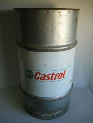 Vintage Castrol Oil Barrel 16 Gallon Drum Gas Station Garage Can Advertisement