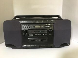 Sharp Wq Ch800 5 Cd Changer Vintage Boombox Radio Dual Tape Deck Watch Video