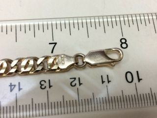 Vintage Italian 14K Yellow Gold Curb Chain Bracelet 8 