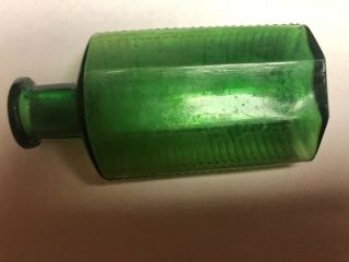 Green Irregular Hexagon Poison Bottle,  Hetherington,  42nd St,  N Y,  Rare 4