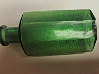 Green Irregular Hexagon Poison Bottle,  Hetherington,  42nd St,  N Y,  Rare 6