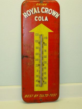 Vintage Advertising Thermometer Drink Royal Crown Cola,  Pop Soda,  9 - 51