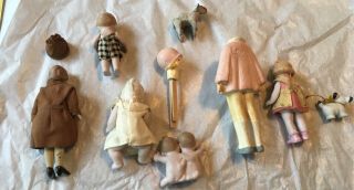 Antique Marked German Bisque Dollhouse Dolls RARE Attic Find 2