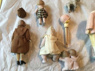 Antique Marked German Bisque Dollhouse Dolls RARE Attic Find 4